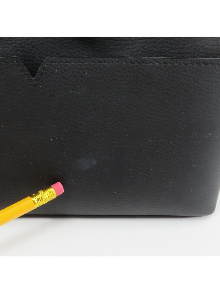 Von Holzhausen The Catch All Pouch Solid Black Faux Leather Pockets Handbag Bag — image 4 of 8